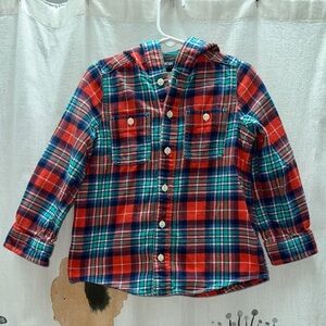 OshKosh B'gosh Red and Blue Plaid Button-Down Shirt